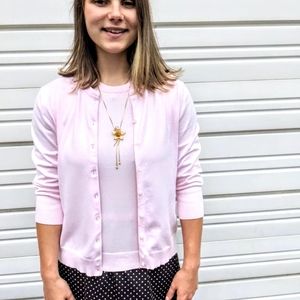 GNW Pink 2 pc cardigan set Vtg button up sleeveless crew neck shell